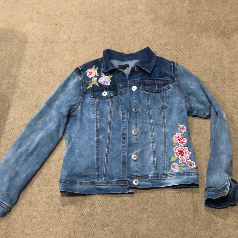 embroidered Denim Jacket size L